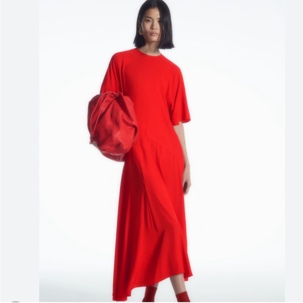 COS Asymmetric Midi Dress - NWT - Red - Size 14
